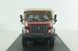 Газон NEXT C41A21 бортовой с тентом бордовый/бежевый, в боксе, Н234,  1:43