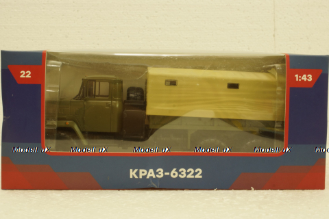 Краз-6322 бортовой с тентом, Легендарные Грузовики СССР №22, 1:43