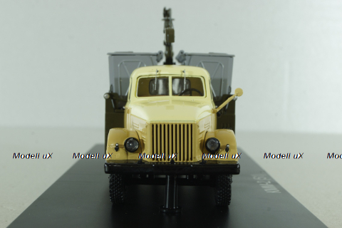 КММ-2 контейнерный мусоровоз на шасси ГАЗ-51Д 1958, желт/корич/хаки SSM1583, SSM 1:43