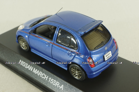 Nissan March/Nissan Micra 15SR-A with NISMO Stripe, Metallic Blue,18010SR, J-Collection 1:43