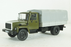 Газ-3309, зеленый/серый, Наши Грузовики 1:43 (конверсия)