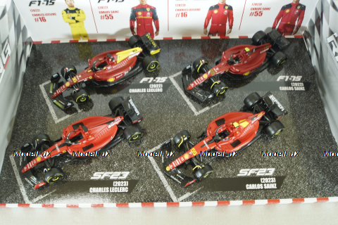 Ferrari F1 SET, Ferrari F1-75/SF-23, Leclerc/Sainz F1 Набор болидов Mercedes GP из 4х машин Формула 1, 2022/2023, 18-36839, Burago 1:43 