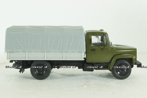 Газ-3309, зеленый/серый, Наши Грузовики 1:43 (конверсия)