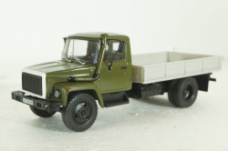 Газ-3309, зеленый/серый, Наши Грузовики 1:43 (конверсия)
