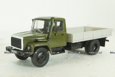 Газ-3309, зеленый/серый, Наши Грузовики 1:43 (конверсия)