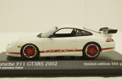 Porsche 911 (996) GT3 RS 2002, white/red rims, 403062028, Minichamps 1:43