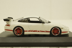 Porsche 911 (996) GT3 RS 2002, white/red rims, 403062028, Minichamps 1:43