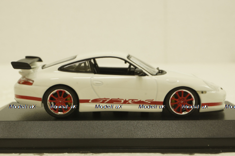 Porsche 911 (996) GT3 RS 2002, white/red rims, 403062028, Minichamps 1:43