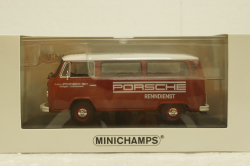 Volkswagen T2 bus, Porsche Renndienst 1972 red, 943053004, Minichamps 1:43