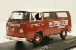 Volkswagen T2 bus, Porsche Renndienst 1972 red, 943053004, Minichamps 1:43