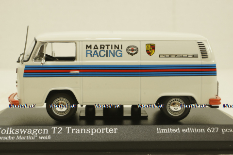 Volkswagen T2 Delivery Van, Porsche Renndienst Martini design, 943053065, Minichamps 1:43