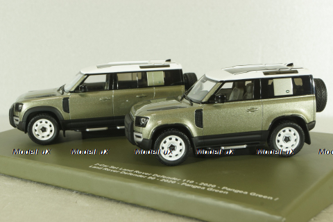 Land Rover Defender 110 2020 green & Land Rover Defender 90 2020 green, ALM410800, Almost Real 1:43