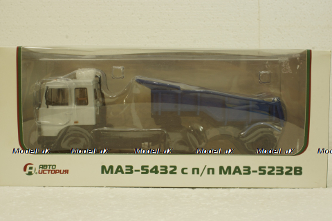 Маз-5432 з напівпричепом Маз-52328 сірий/синій, АвтоИстория 1:43