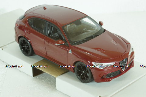 ALFA ROMEO STELVIO Q4 QUADRIFOGLIO V6 BITURBO 510hp 2017 - ROSSO ALFA - RED, BU21086R, Burago 1:24