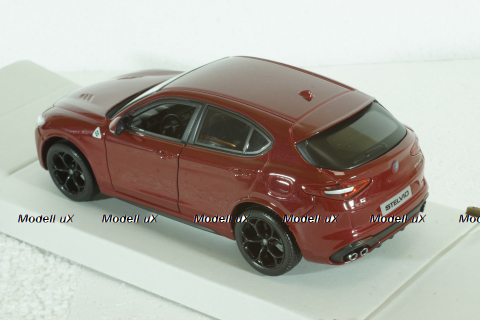 ALFA ROMEO STELVIO Q4 QUADRIFOGLIO V6 BITURBO 510hp 2017 - ROSSO ALFA - RED, BU21086R, Burago 1:24