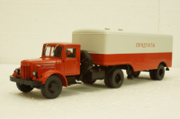 Маз-200В с п/прицепом Маз-5217, красный/серый, АвтоИстория 1:43