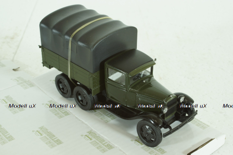 Газ-ААА, зеленый с тентом, Н254, Наш Автопром 1:43