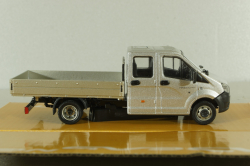 Газель Next A22 R33 двойная кабина, бортовой станд. кузов, серебристый, Н563, Наш Автопром 1:43