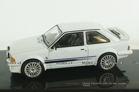 Ford Escort MK III RS Turbo 1984 white, CLC420N, IXO 1:43