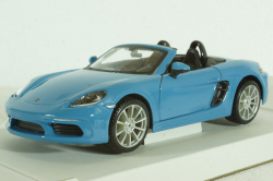 PORSCHE BOXSTER 718 (982) SPIDER 2016 - LIGHT BLUE, BU21087B, Burago 1:24