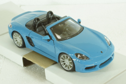 PORSCHE BOXSTER 718 (982) SPIDER 2016 - LIGHT BLUE, BU21087B, Burago 1:24