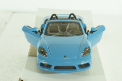 PORSCHE BOXSTER 718 (982) SPIDER 2016 - LIGHT BLUE, BU21087B, Burago 1:24