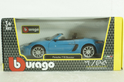 PORSCHE BOXSTER 718 (982) SPIDER 2016 - LIGHT BLUE, BU21087B, Burago 1:24