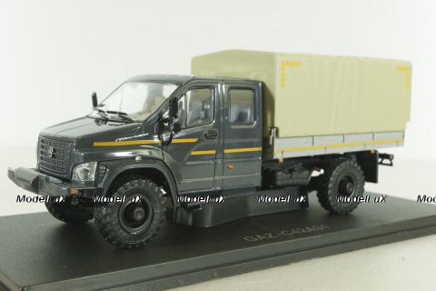 Газон NEXT C42А31 бортовой с тентом серый/бежевый Н235, Наш Автопром 1:43 Уценка!