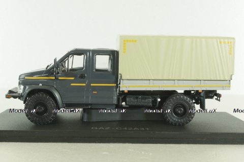 Газон NEXT C42А31 бортовой с тентом серый/бежевый Н235, Наш Автопром 1:43 Уценка!