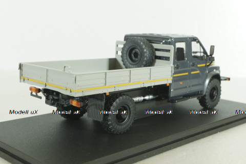 Газон NEXT C42А31 бортовой с тентом серый/бежевый Н235, Наш Автопром 1:43 Уценка!