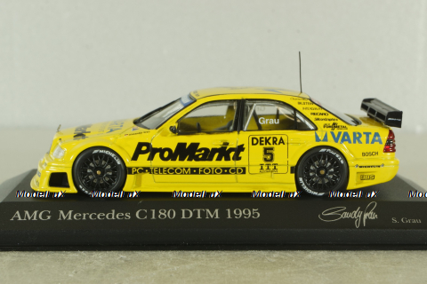 Mercedes С180 'ProMarkt' #5, 1995, Alexander Grau, yellow, 430953305, Minichamps 1:43