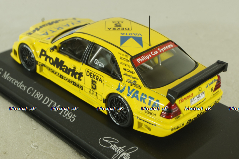Mercedes С180 'ProMarkt' #5, 1995, Alexander Grau, yellow, 430953305, Minichamps 1:43