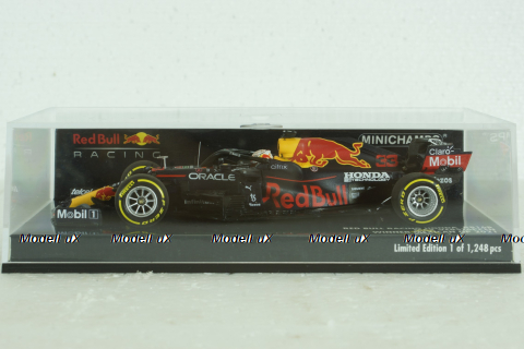 Red Bull Racing Honda RB16B, with pilot Max Verstappen, Winner Mexican GP 2021, 410211933, Minichamps 1:43