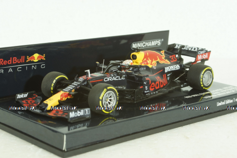Red Bull Racing Honda RB16B, with pilot Max Verstappen, Winner Mexican GP 2021, 410211933, Minichamps 1:43