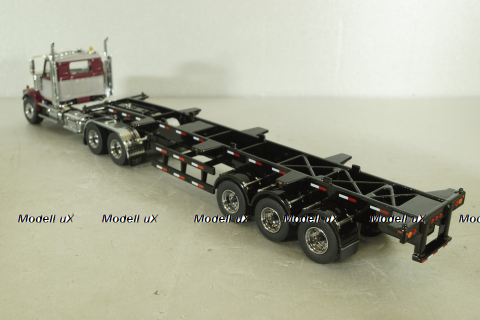 Western Star 4900 SF day cab with 40' dry goods sea container, red/white, 71064, Diecast Masters 1:50