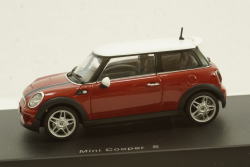 Mini Cooper S 2006 R55, red/white roof , 55006, AutoArt 1:43
