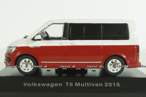 Volkswagen T6 Multivan 2015, red/white, IXO 1:43