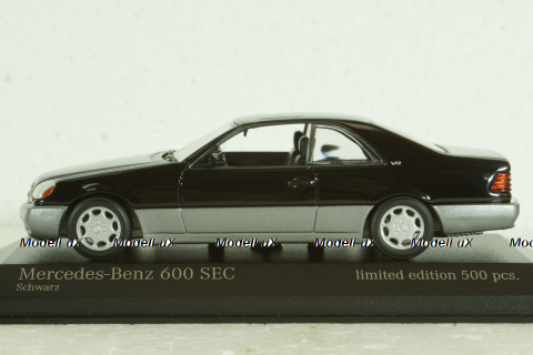 Mercedes 600 SEC C140 Coupe 1992, black, 943032603, Maxichamps 1:43