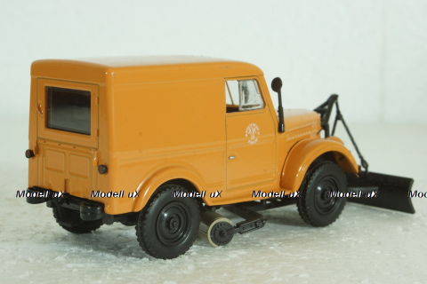 Т-3 на шасси Газ-69, снегоуборщик, оранжевый, Автомобиль на Службе №7, 1:43