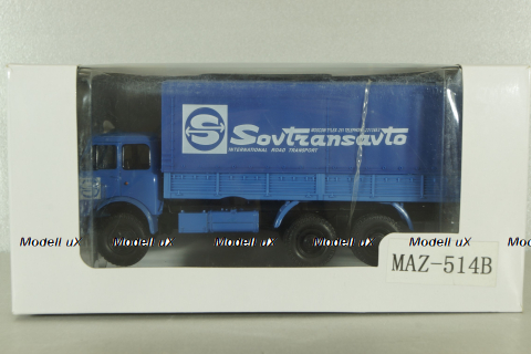 Маз-514Б с тентом Sovtransavto, Н216WT (белая коробка), Наш Автопром 1:43