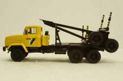 Краз-64371 лесовоз желтый/синий, Н730, Наш Автопром 1:43