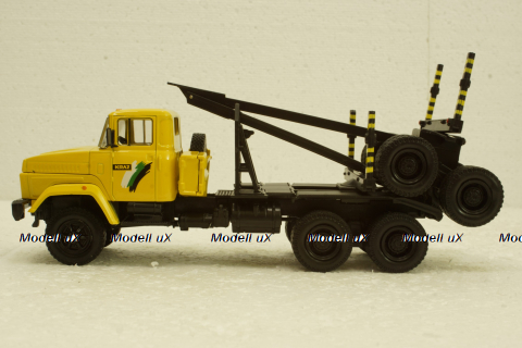 Краз-64371 лесовоз желтый/синий, Н730, Наш Автопром 1:43