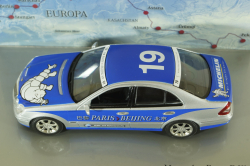 Mercedes E320 BlueTEC (W211) Rallye Paris-Peking "Team Michelin" Nr.19 2006, silver/blue, B66962269, Minichamps 1:43