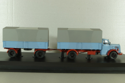 Mercedes L6600 with trailer, blue/grey, Schuco 1:43