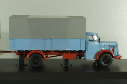 Mercedes L6600 with trailer, blue/grey, Schuco 1:43