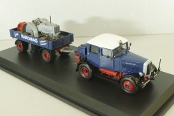 Hanomag ST 100 with trailer, blue, 02894, Schuco 1:43