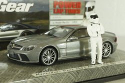Mercedes SL65 AMG (R230) Black Series 2010 TopGear with figure of Stig, silver matt, 519433830, Minichamps 1:43