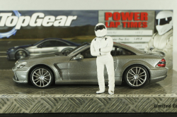 Mercedes SL65 AMG (R230) Black Series 2010 TopGear with figure of Stig, silver matt, 519433830, Minichamps 1:43