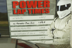 Mercedes SL65 AMG (R230) Black Series 2010 TopGear with figure of Stig, silver matt, 519433830, Minichamps 1:43