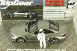 Mercedes SL65 AMG (R230) Black Series 2010 TopGear with figure of Stig, silver matt, 519433830, Minichamps 1:43